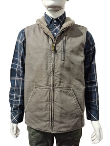 Fabriqué en Chine OEM vêtements de travail tissé coton canard toile tissu lavé lourd toile <span class=keywords><strong>gilet</strong></span> - Product Image 2