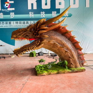 Tête de <span class=keywords><strong>dragon</strong></span> fumigène interactive, créature fantastique, décoration d'entrée pour parc à thème - Product Image 2