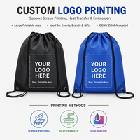 Sac à dos à cordon de serrage promotionnel OEM, en tissu polyester 190/210 avec logo personnalisé pour le sport, la gym et les cadeaux fitness