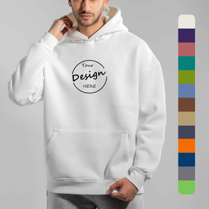 Vente en gros 100% coton sweat à capuche surdimensionné pour hommes vêtements de sport classiques patchs de broderie personnalisés évacuation de l'humidité impression de couleur unie - Product Image 1