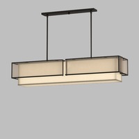 Lustre rectangulaire en maille dorée personnalisé pour hôtel, abat-jour en tissu en acier inoxydable, lustre moderne pour restaurant, bureau, maison, LED