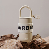 Bouteille d'eau portable en acier inoxydable à double paroi BEAR 304 avec support, 350 ml 430 ml, tasse à café isolée sous vide pour les voyages et le bureau
