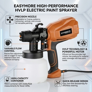 <span class=keywords><strong>Pistola</strong></span> de Pintura Eléctrica HVLP de 400W, 800ml, 3 Boquillas, con Disipación de Calor Patentada, <span class=keywords><strong>para</strong></span> <span class=keywords><strong>Pintar</strong></span> <span class=keywords><strong>Paredes</strong></span>, Muebles <span class=keywords><strong>y</strong></span> Bricolaje - Product Image 2