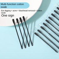 Bâtonnet de coton jetable à double tête, aiguille anti-acné, extracteur de boutons, nettoyeur de pores du visage, outil de soin de la peau pour les voyages