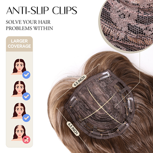 Peluca 3D <span class=keywords><strong>de</strong></span> 20 Pulgadas, Peluca Larga Ondulada con Flequillo, Extensiones <span class=keywords><strong>de</strong></span> Cabello Sintético con Color Degradado, Extensiones <span class=keywords><strong>de</strong></span> Cabello <span class=keywords><strong>para</strong></span> <span class=keywords><strong>Mujer</strong></span> - Product Image 3