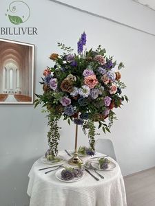 Fleurs de soie les plus vendues pour la décoration de mariage, signe de <span class=keywords><strong>chemin</strong></span> européen, boule de fleurs, fleurs de mariage pour la salle de réception de mariage, fleurs pour les tables d'événements - Product Image 6