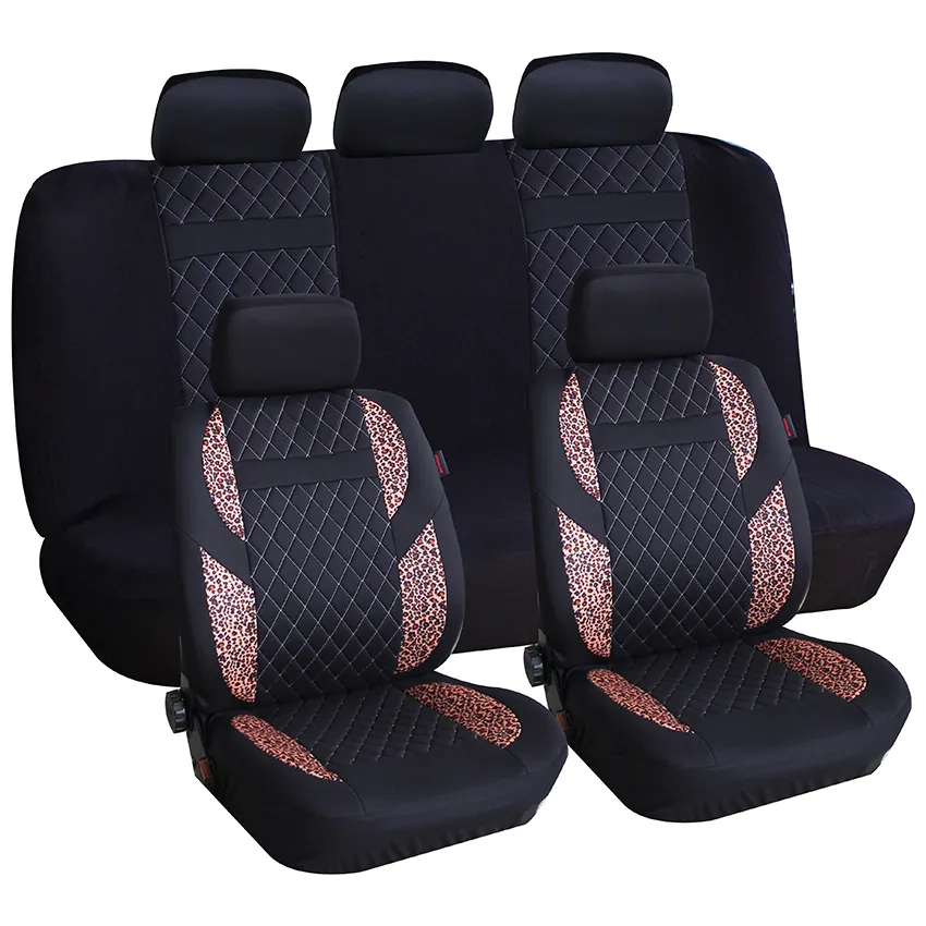 Bìa da 9D màu be Bling len 11PC cho ghế xe ô tô dùng một lần con vải chất liệu C RV thể thao ghế sang trọng 9 chỗ ngồi xe bao gồm