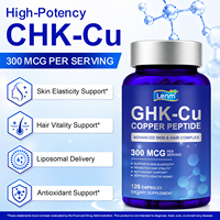 Cápsulas de Péptidos de Cobre GHK-Cu Liposomal Antioxidante Sin GMO de 300mcg, 120 Unidades, Suplemento para la Elasticidad de la Piel y el Crecimiento del Cabello