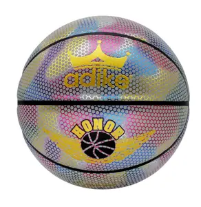 गर्म बिक्री लड़के लड़कियों के उपहार अंधेरे बास्केटबॉल में चमक चमकदार बास्केटबॉल पेशेवर आकार 5 6 7 गेंद