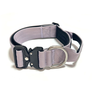 Ensemble de harnais de laisse de collier de chien de boucle en métal tactique rembourrée en néoprène en nylon souple réglable de luxe - Product Image 5