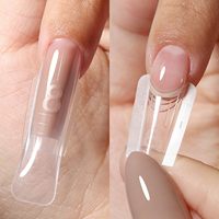 Formes doubles carrées flexibles en PP pour ongles, 15 tailles, gabarits d'extension en plastique, design supérieur et inférieur pour fournitures de manucure artistique