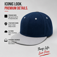 Gorras Snapback Personalizadas de 6 Paneles, Gorras Lisas de Dos Tonos con Visera Plana y Ojales, Gorras de Béisbol Bordadas Personalizadas para Unisex
