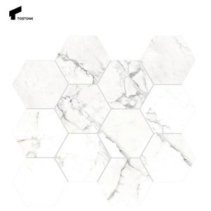 Mattonelle di mosaico esagonale in <span class=keywords><strong>marmo</strong></span> bianco lucido naturale conciso naturale <span class=keywords><strong>per</strong></span> il Design moderno del pavimento della parete della <span class=keywords><strong>cucina</strong></span> del bagno - Product Image 6