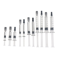 Seringue en verre de 1 ml avec capuchon Luer Lock blanc et bouchon en caoutchouc pour distillat d'huile, seringues RSO