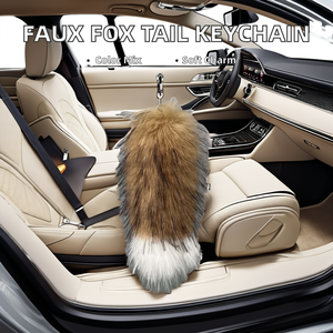 LLavero de coche de piel de cola de zorro de imitación esponjosa para mujer/hombre, colgante de Pompón, llavero para tapicería de automóviles, prendas, otros accesorios de ropa - Product Image 5