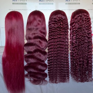 Perruques Lace Front 13x4 99J en Cheveux Humains, Densité 180%, Dentelle Transparente, Pré-Pluckées, 4 Textures Disponibles - Product Image 2