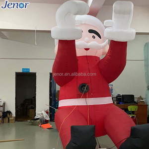 Giant Inflatable Santa <strong>Climbing</strong> the Chimney with Gift Bag for Christmas Decoration - Product Image 2