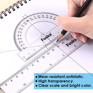 مجموعة أدوات مدرسية هندسية من فوسكا للطلاب مجموعة أدوات رياضية 4 قطع مجموعات مسطرة - Product Image 4