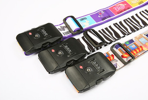 Cá nhân có thể điều chỉnh đàn hồi nylon du lịch dây đeo hành lý cho vali logo TSA khóa Khóa hành lý dây đeo vành đai - Product Image 3