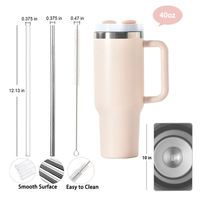 Gobelet isotherme 40oz 30oz avec poignée, en acier inoxydable à double paroi, pour sublimation, avec paille et couvercle, tasse à café