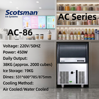 Machine à glaçons en cubes commerciale Scotsman AC-86, haute capacité 400 kg, en acier inoxydable, refroidissement continu air/eau, dégivrage automatique rapide