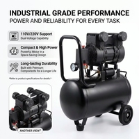 Compresseur d'air portable sans huile silencieux 24L 600W 1.5HP 8Bar à faible bruit 220V pour atelier, peinture au pistolet, gonflage de pneus 551-24