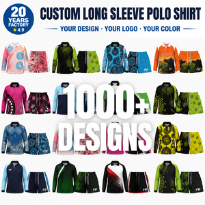 Polo personnalisé à manches longues sublimé en polyester, short de sport de football australien, pour l'agriculture, la pêche et la chasse - Product Image 2