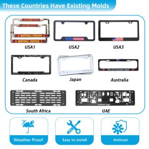 Cadre <span class=keywords><strong>de</strong></span> <span class=keywords><strong>plaque</strong></span> <span class=keywords><strong>d</strong></span>'<span class=keywords><strong>immatriculation</strong></span> 3D en alliage <span class=keywords><strong>de</strong></span> zinc <span class=keywords><strong>de</strong></span> haute qualité - Product Image 3