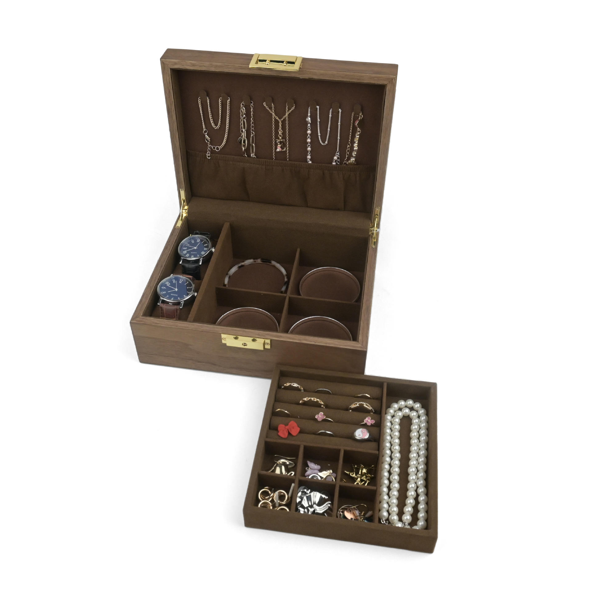 7+2 wooden jewelry storage box