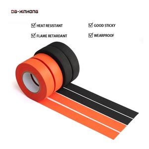 ผ้าฟลีซโพลีเอสเตอร์ PET สีดำส้ม ทนไฟ สำหรับหุ้มเครื่องยนต์รถยนต์ เทปพันสายไฟรถยนต์ - Product Image 1