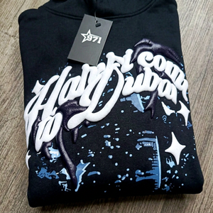 เสื้อฮู้ดดี้สตรีทแวร์ Y2K ทรงโอเวอร์ไซส์ พิมพ์ลายพัฟราคาประหยัด ตกแต่งด้วยลายใยแมงมุมประดับเพชร พร้อมปรับแต่งได้เต็มที่ - Product Image 1