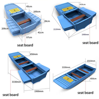 Bateau pliant en plastique PE 2,1 m 3,3 m, bateau de pêche transportable en voiture