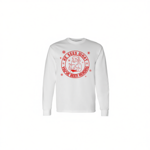 He Sees What You've Been Reading T-shirt à manches longues de Noël Tri Blend - Product Image 2