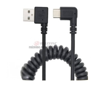 Câble de données à ressort Type-C double Usb3.1 à <span class=keywords><strong>angle</strong></span> de 90 degrés, coudé à gauche et à droite - Product Image 2