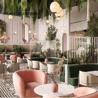 Design de salle à manger complet haut de gamme personnalisé facile à nettoyer ensemble de meubles de restaurant design de comptoir de bar en vente