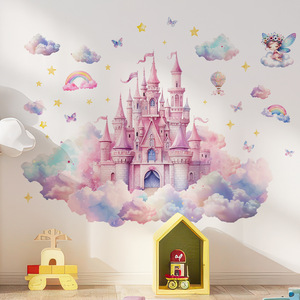 Yanxi 3D Castle Fairy Wall Sticker Self Adhesive PVC UV Resistant Home Decor for Baby Girl Kids <strong>Room</strong> - Product Image 2