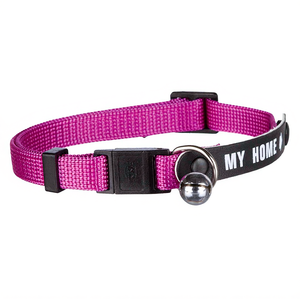 Collar para Gato de Nailon Rosa con Campana y Etiqueta My Home, Accesorio para Mascotas - Product Image 2