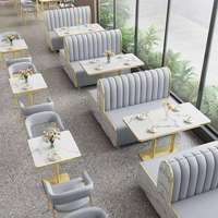 Tables et chaises de restaurant modernes de luxe léger pour usage commercial - Sièges écologiques en fer et bois pour café, hôtel, école