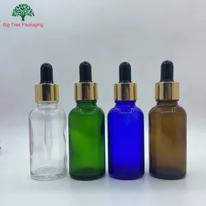 Chine Vente en gros Flacon compte-gouttes d'huile essentielle Flacons compte-gouttes d'huile de 10ml 30ml 50ml 10ml Flacon compte-gouttes en verre transparent