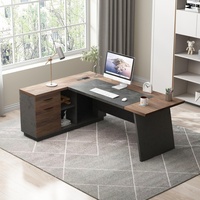 WESOME Bureau de direction en forme de L 78.74 pouces Grand bureau moderne Table d'ordinateur Ensemble pour bureau à domicile