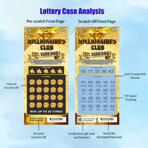 Vente en gros de cartes à gratter personnalisées de conception de gameplay d'impression numérique en couleur billet de jeu de loterie - Product Image 2