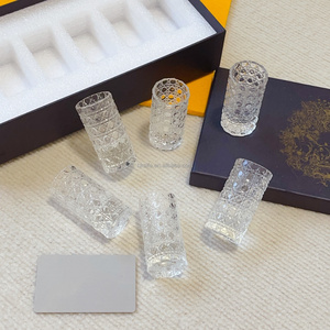 New Luxury Engraved Gemstone <b>Pattern</b> Liquor Glass Bottles 6pcs - Product Image 3