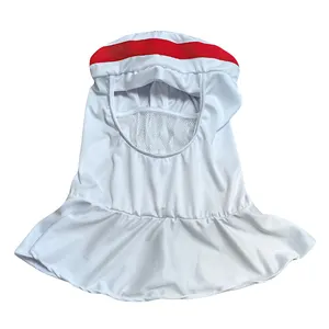 Cagoule antistatique ESD en Polyester blanc pur pour salle blanche, pour salle blanche avec masque en maille, vente en gros