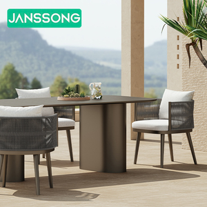 आउटडोर डाइनिंग टेबल और कुर्सी सेट मेटल आउटडोर कुर्सी और टेबल होटल विला गार्डन सेट रेवो एल्यूमीनियम आउटडोर फर्नीचर - Product Image 4