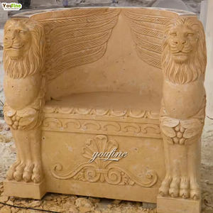 户外花园黄色大理石狮子头椅 - Product Image 6