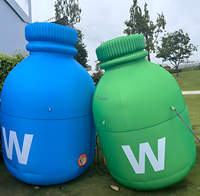 Modelo de botella de medicina inflable de marca personalizada con forma de botella de bebida inflable réplicas para promoción de publicidad de productos
