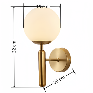 Applique di Lusso dal Design Moderno Colore Bronzo con Paralumi a Sfera in Vetro Bianco Opale per Bagno <span class=keywords><strong>e</strong></span> Camera da Letto - Product Image 2