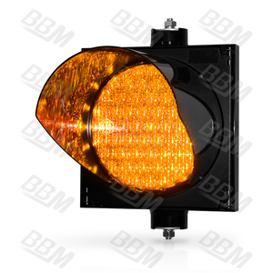 Feu de signalisation solaire LED clignotant rouge et jaune de 200 mm (8 pouces) avec lentille en toile d'araignée - Product Image 2