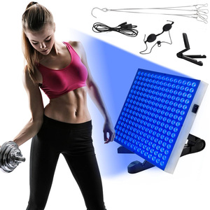 Lámpara de Bronceado con Luz Azul de 460nm y 225 LED, Panel de 15W/45W con Máscara Protectora para los Ojos y Gancho para Uso en Casa y Salón - Product Image 2