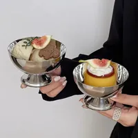 Nouveau gobelet en acier inoxydable, bol à crème glacée, saladier, assiette à fruits, plat à collation, fournitures pour bar KTV